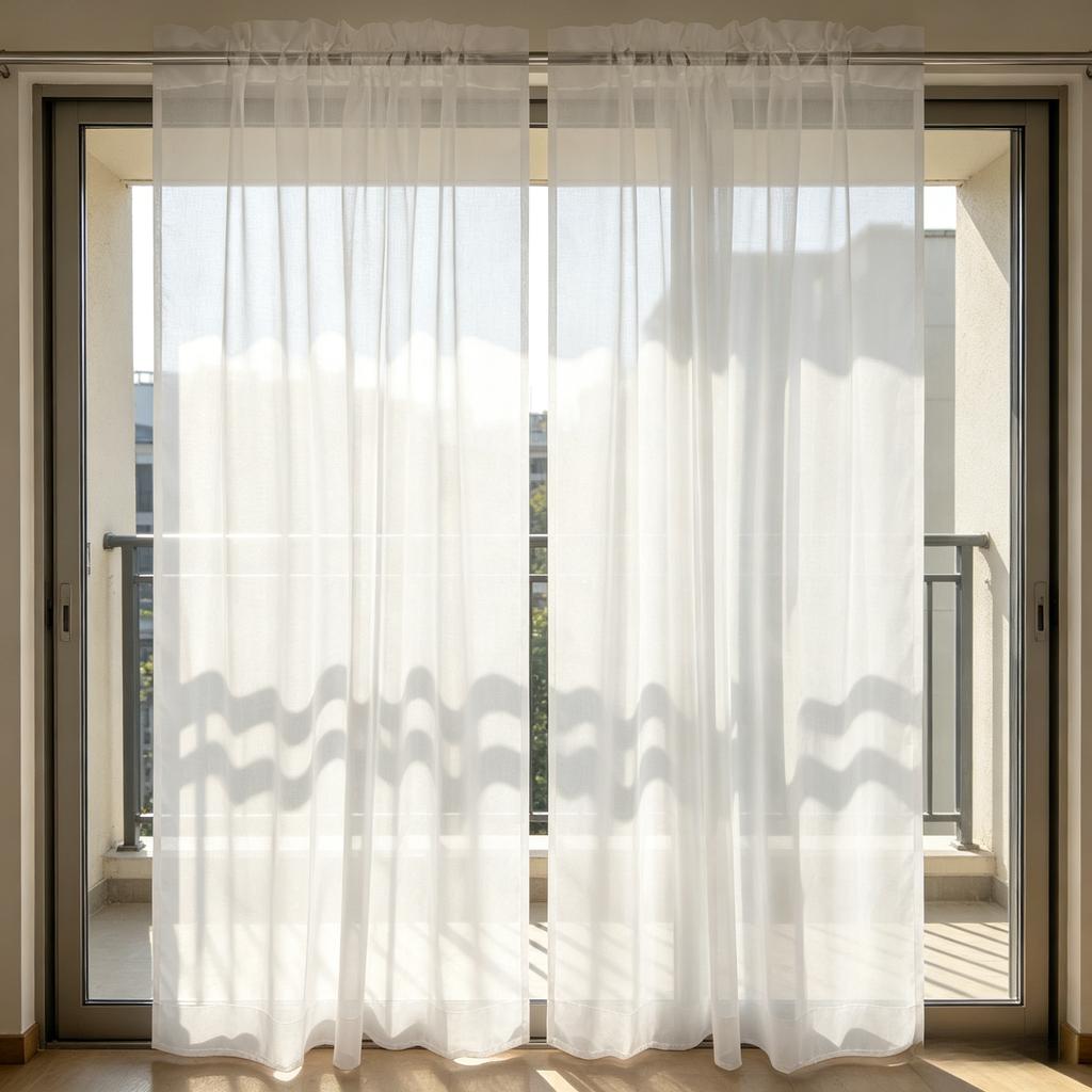Fluttering Soft White Solid Sheer Tulle Curtains for Living Room Bedroom Balcony Window Voile Drapes Gauze Treatments Door