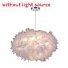 Feather White Pure Pendant Light Hanging Lamp Modern Chandelier Decor Bedroom