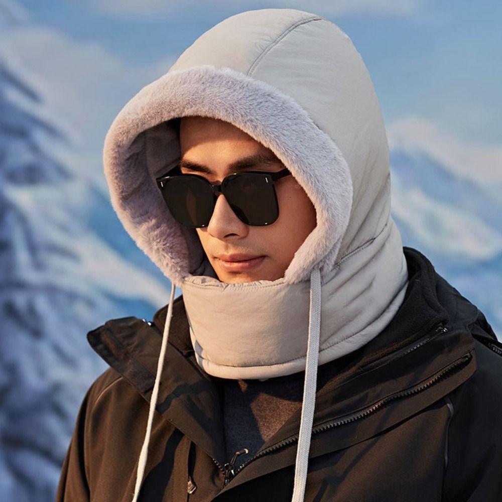Cold Resistant 3-in-1 Winter Cycling Hat Windproof Lei Feng Hat Warm Scarf Face Mask  Men