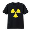 Cool Streetwear Yellow Radioactive Warning Symbol Print Casual T Shirt Vintage Comfortable Streetwear Breathable