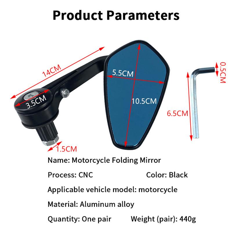 Motocyklové zrcátko Koncovka řídítek Zrcátko pro zpětný pohled Univerzální boční zrcátko Motocyklová vánoční dekorace Zrcátko pro zpětný pohled