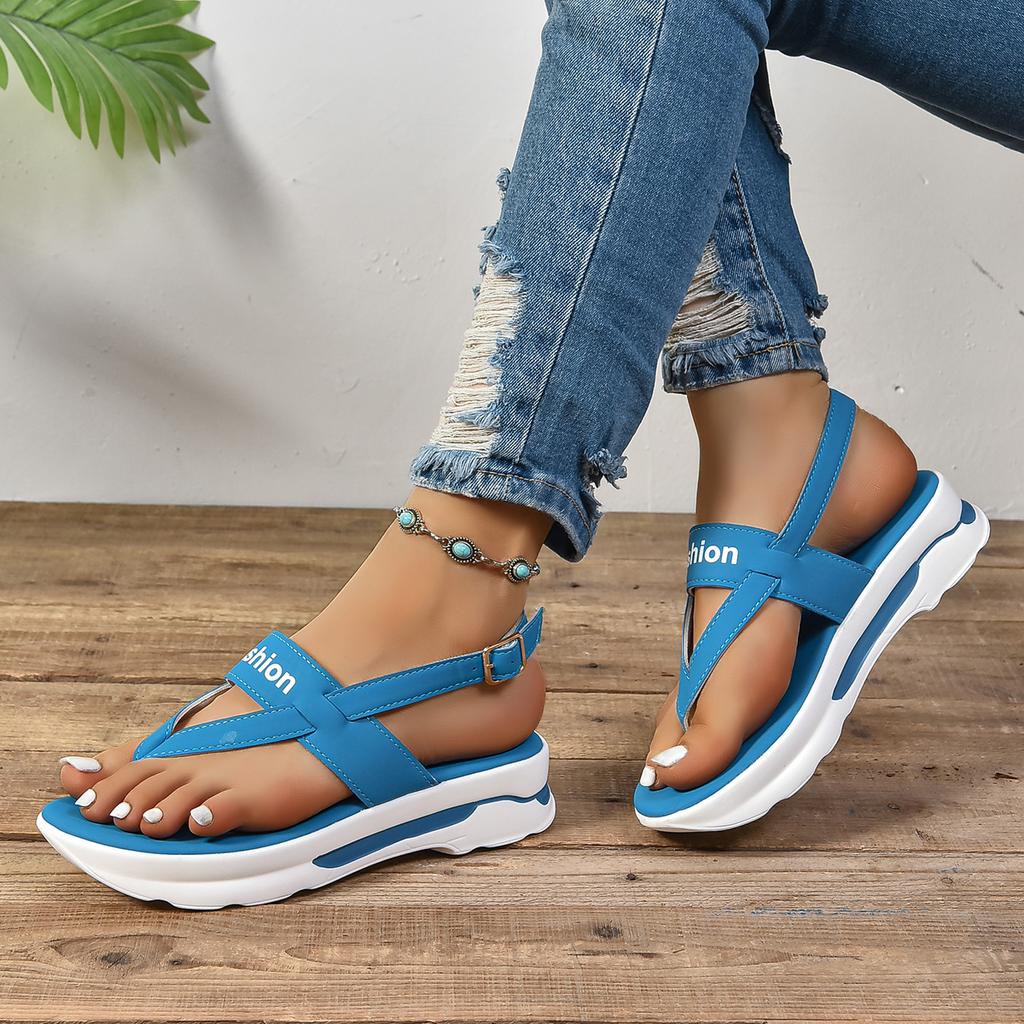 Sandale de damă cu platformă nouă pentru vară, pantofi cu pană, sandale de damă cu toc platformă, sandale de lux de vară