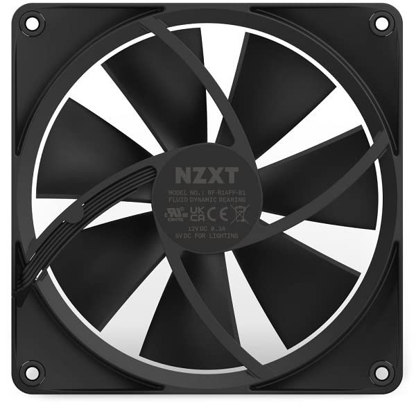 NZXT RF-R14DF-B1 [140mm] 2909 RGB Fan Set (2 Fans + Fan Controller) - Case Fans, Airflow Fans, Black
