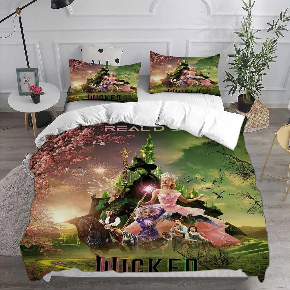 Movie W-Wicked Witch Bedding Sets Duvet Cover Set King Queen Twin Double Comforter Cover Set For Home Decor With Pillowcase