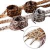 Replacement Ribbon Shoelaces for Canvas Shoes and Sneakers, Leopard Print Sheer Shoelace with Aglets for Footwear Styling, 4 Pair