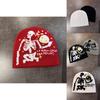 Halloween Skull Knit Hat With No Brim For Fall Winter Cozy Headgear