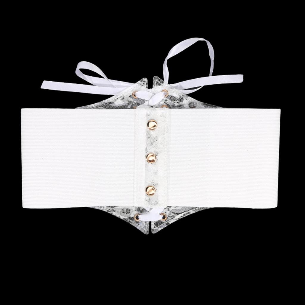 Fashionable Women Waist Corset Flower Embroidery Elastic Waistband Wide Lace Slimming Body Belts Cummerbunds