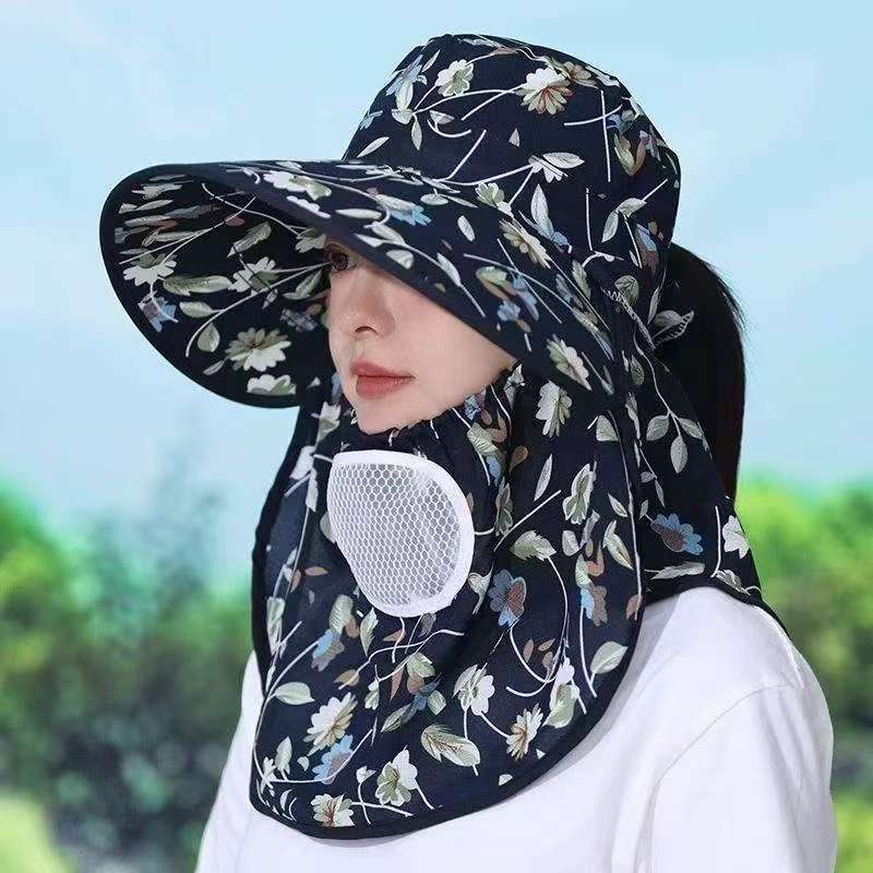 Summer Sun Protection Cap With Wide Brim And Breathable Cotton Fabric For Outdoor Activities