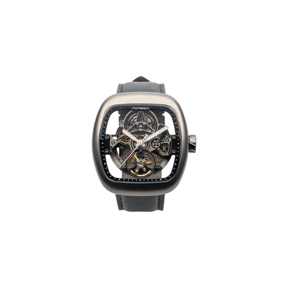 Minber Automatic Skeleton Dial Men's Mechanical Watch Silver M9172G-GR