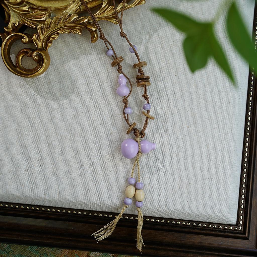 Hot-selling ceramic mushroom necklace accessories niche design necklace high sense