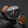 2 Pcs/set Men's Business Watches Fashion Rome Dial Date Watch Leather Bracelet Quartz Wrist Watches Female Watches (Without Box)