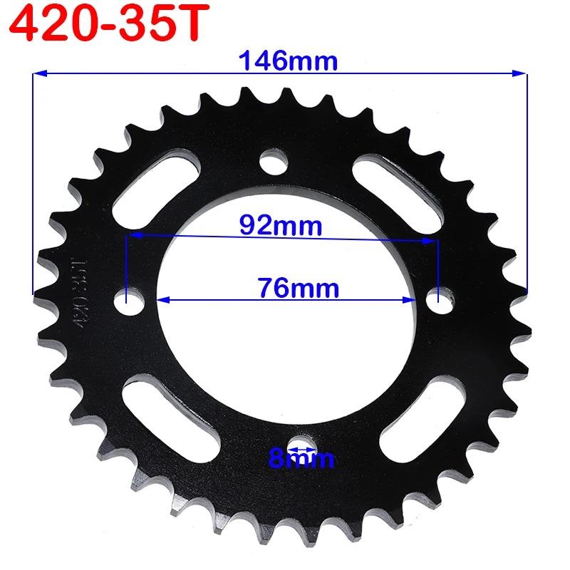 Motorcycle 420 Chain 35/37/39/41/43/45/48/51/53/57/60T Rear Sprocket ID 76mm For 50 70 90 110 125 250cc Pit Dirt Bike Quad ATV