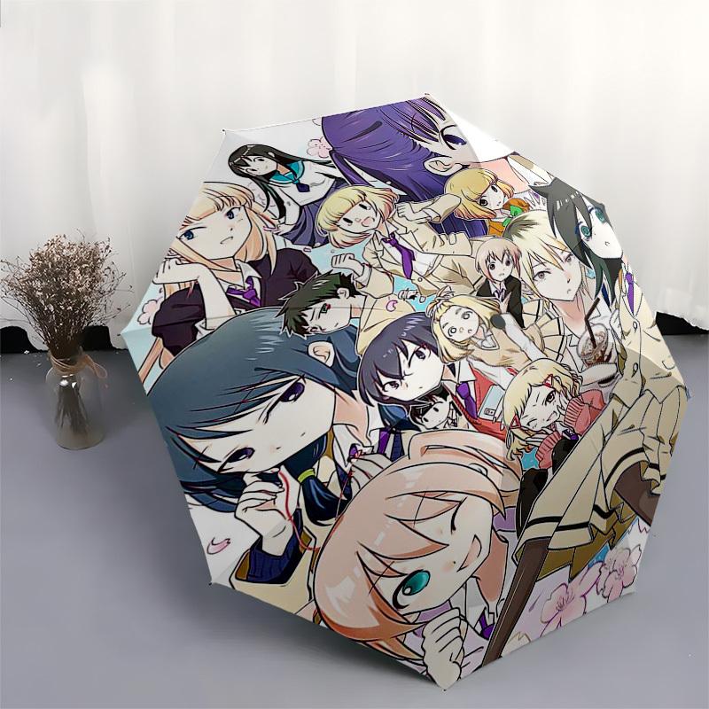 1pc Outdoor Umbrella with Anime Characters | Automatic Opening & Closing | Portable 3-Fold Design | 8-Rib Iron Frame | Perfect Gift for Fans, Tra
