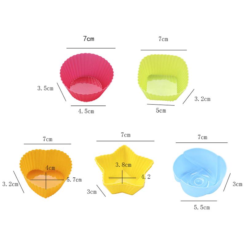

5pcs Silicone Cake Mold Round Muffin Cupcake Baking Molds Reusable DI Cake Decorating Tools Wedding Birthday Party Decorations