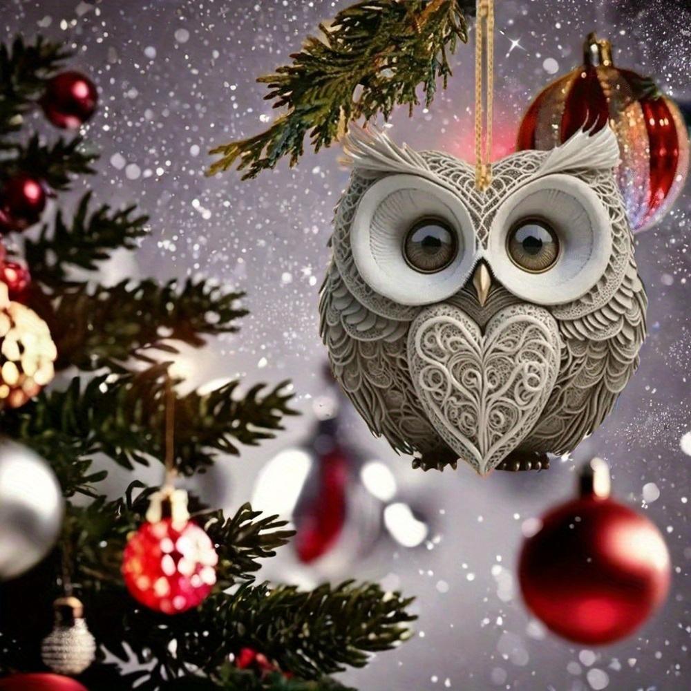 2pcs Charming Owl Shaped 2D Embossed Charms: Versatile Charms for Backpacks, Holiday Keychains,Christmas Tree Decorations