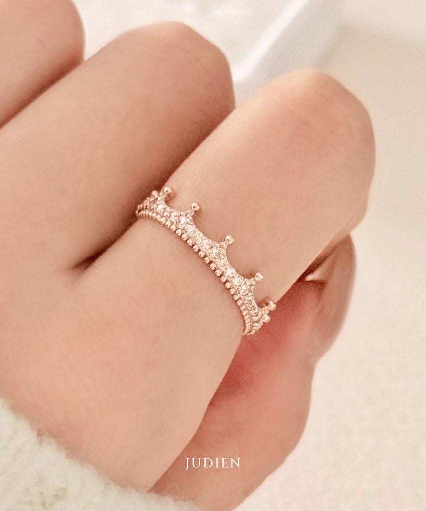Judien 14K 18K Petit Crown Cubic Ring