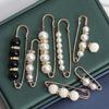 6 Pcs Set Women Fashion Pearl Brooch Waist Cinching Adjustable Skirt Anti-slip Metal Pin Fixed Clothes DIY Scarf Accessories