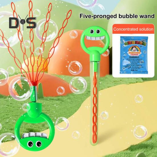 Máquina de bolhas de rosto sorridente de 32 furos, fabricante de bolhas românticas com pacotes de concentrado, máquina de sopro de bolhas, brinquedo para crianças e adultos