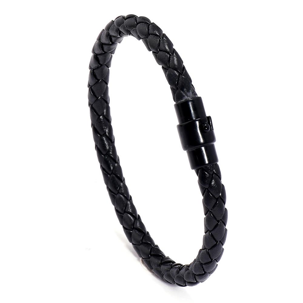 Men's Leather Rope Woven Bracelet: European and American Style