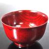 Yamanaka Lacquerware Wooden Gift Zelkova Red Perfect for 60th Birthdays or Respect for the Aged Bowl/Soup Bowl, Boxed, 4.3cm, Wood, Feather-like