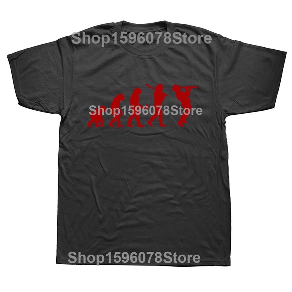 Clarinet Oboe Player Clarinetist Oboist Evolution Print T-Shirt Summer Casual Top Tee Printed T Shirt Fashion