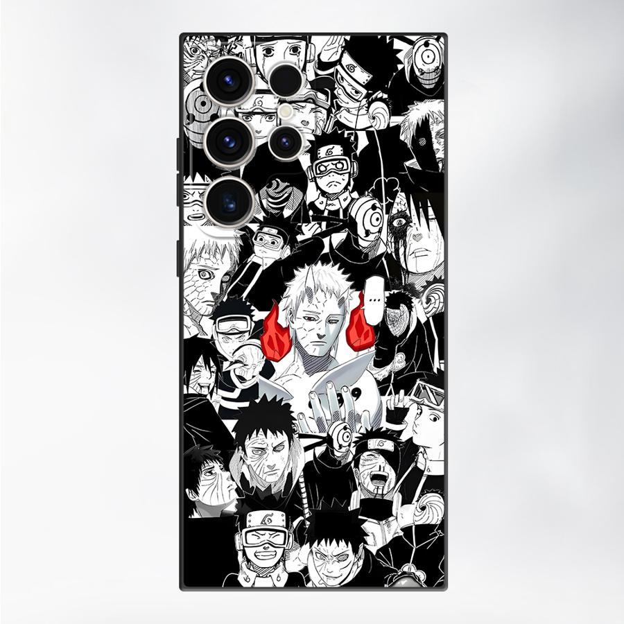 

Case for Samsung Galaxy S23 Ultra S24 Plus S21 FE S20 S25 Edge Black Soft Phone Cover Uchiha Obito Anime Galaxy S24+