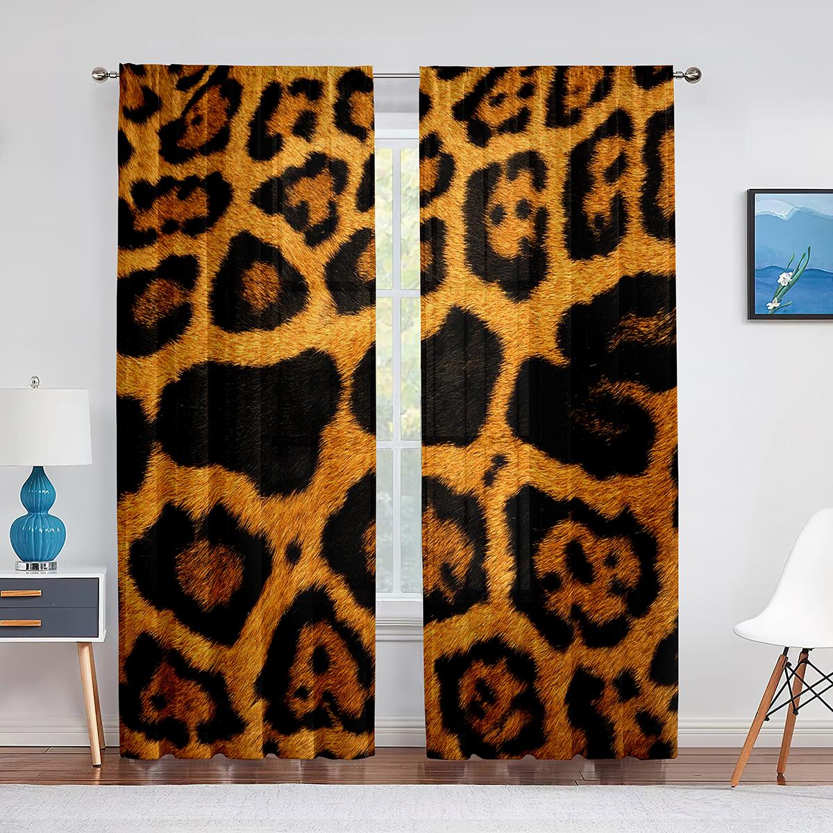 Коричневые леопардовые прозрачные вуали с мехом животных — фото 3