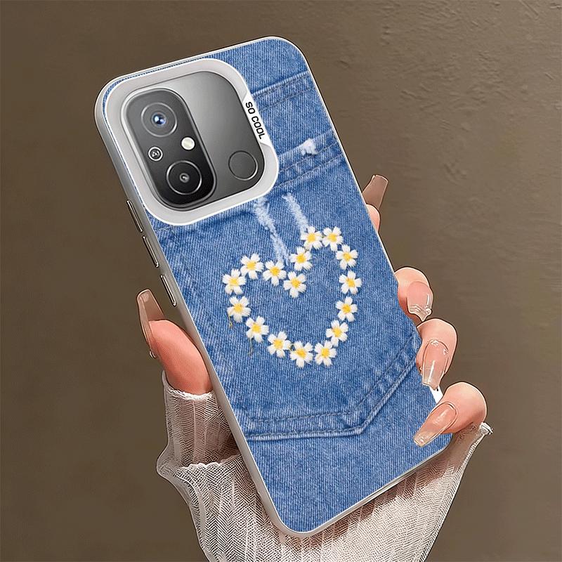 Retro-Denim-Muster Weiche Handyhülle für Xiaomi Redmi 15C 15 14C 13C 12C Poco X5 X6 X7 Pro X3 F8 F7 Ultra M8 13 12 Hülle Rückseite Sie