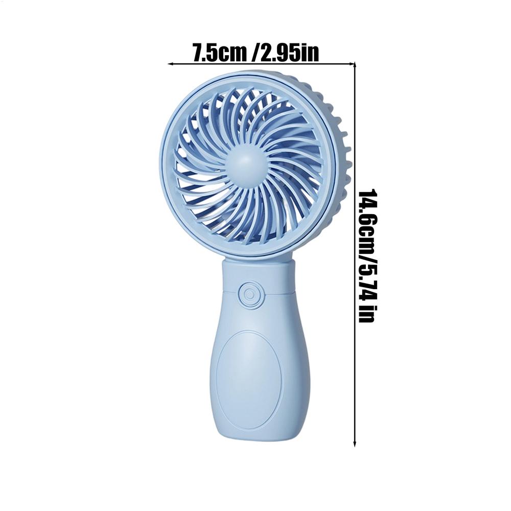 Mini Handheld Fan 3-Speed Strong Wind USB Rechargeable Long Lasting Portable Desk Fan For Students Office Outdoor Travel Camping