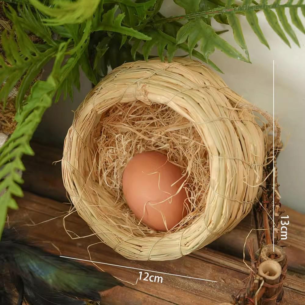 Porcelain Hen and Rooster Feather Ornament for Display and Photography Prop