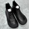 Leather Flats Women Ankle Boots Designer Retro Zipper Shoes 2025 Trend New Brand Soft Oxford Shoes Cozy Winter Botas De Mujer