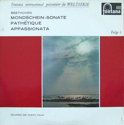 LP Record BEETHOVEN EDUARDO DEL PUEYO  MondscheinSonate Pathetique Appa 695002KL Fontana Netherland Classical Used