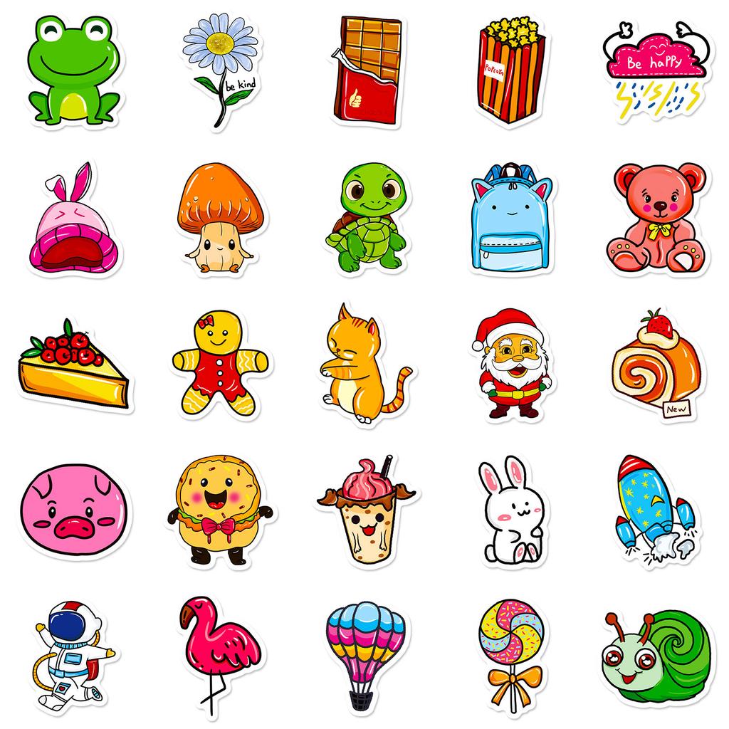 Create 50 Small Fresh And Cute Wind Stickers Diy Can Be Repeatedly Pasted Waterproof Hand Tent Goo Card Sticker