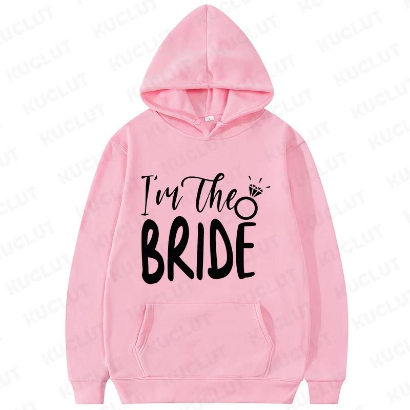 Funny Team Bride Hoodies Clothes I'll Bring The Chaos Booze Loose Pullover Hooded Sweatshirt Girls Bachelorette Party Sportwear