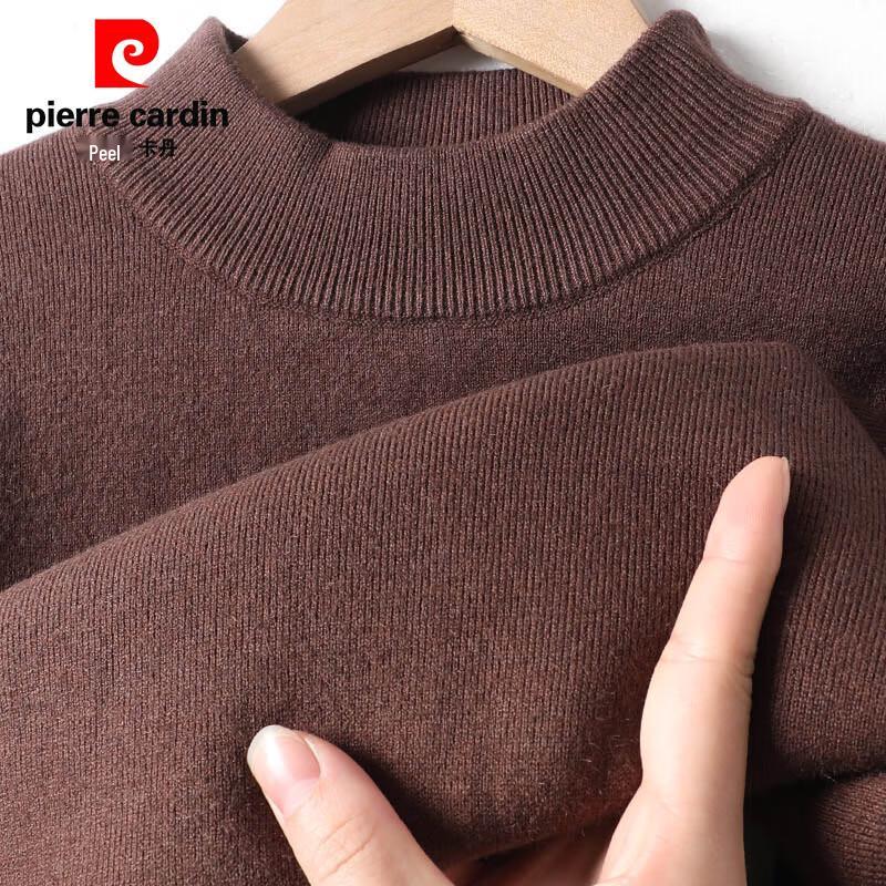 Pierre Cardin Men's Fleece-Lined Semi-High Collar Pullover Sweater