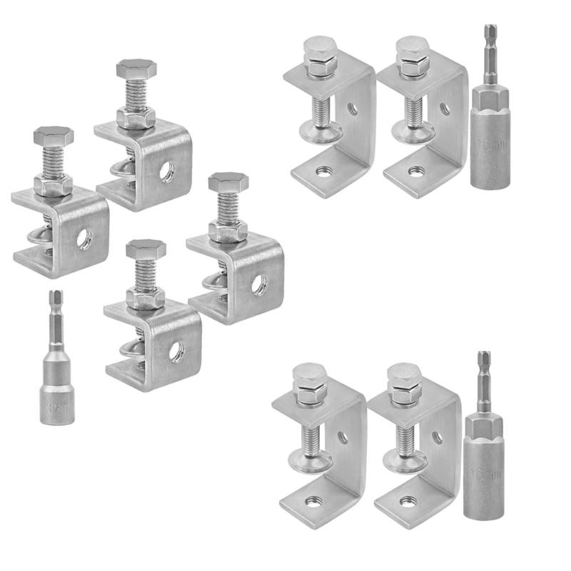 Kraftig 304 Stål C-klämmor set 20mm Träbearbetning Små Tigrar Klämmor Säkert Grepp C-klämmor Enkel Användning för Träbearbetning