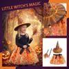 Kids Halloween Witch Costume Dress with Hat and 3 Piece Set