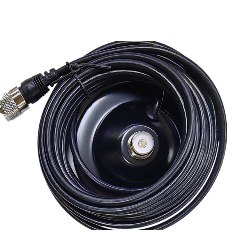 Walkie-Talkie Car Mount Antenna 5m with 9cm Suction Cup, M Male to BNC Male Connector