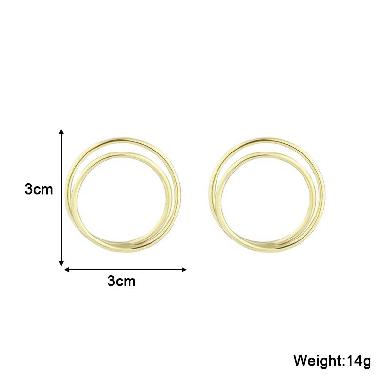 Two-layers Entanglement Round Stud Earrings for Women Punk Personality Simple Design Female Small Earrings Cool Stuff