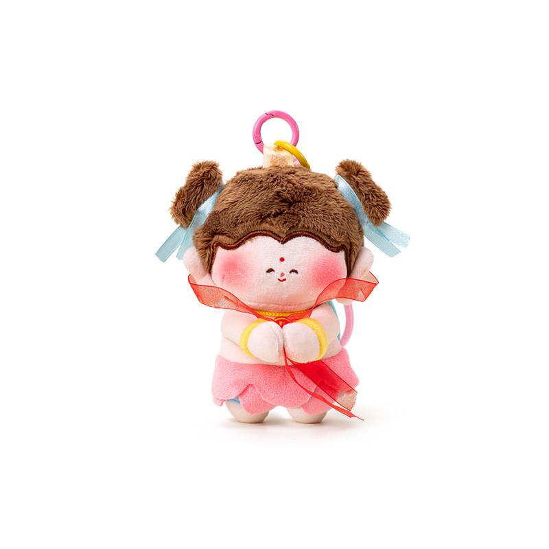 Symbolic Buddha Plush Keychain With Magnetic Sucker And Pullout Base For Key And Bag Accessories