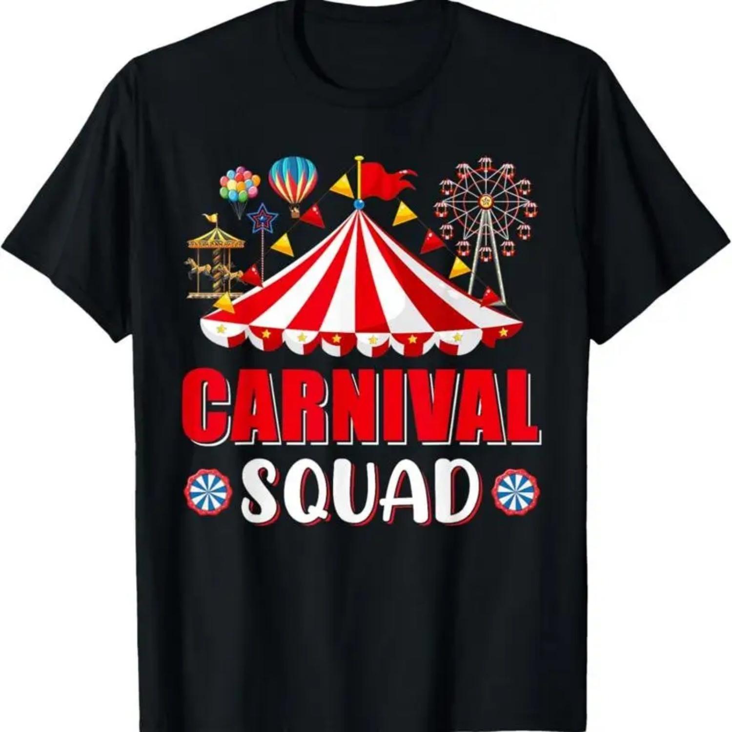 Carnival Squad Funny Circus Staff Costume Theme Party T Shirt S чёрный