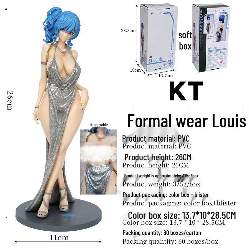 Фигурка Аниме Azur Lane Сен-Луи – Элегантная 2D Красивая Девушка Модель Украшение