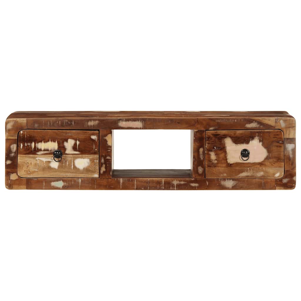 TV Wall Cabinet 100 X 32 X 25 Cm Reclaimed Solid Wood