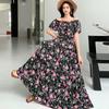 Bohemian Maxi Dress With Elastic Waist For Summer Beach Vacation And Artful Style