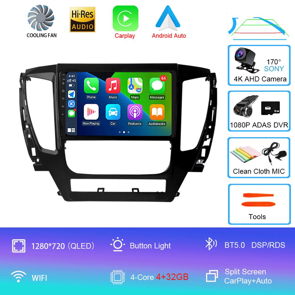 For Mitsubishi Pajero Montero Sport 3 2015-2021 Car Multimedia Radio GPS DPS IPS CarPlay 360 Panoramic Optical Android 14