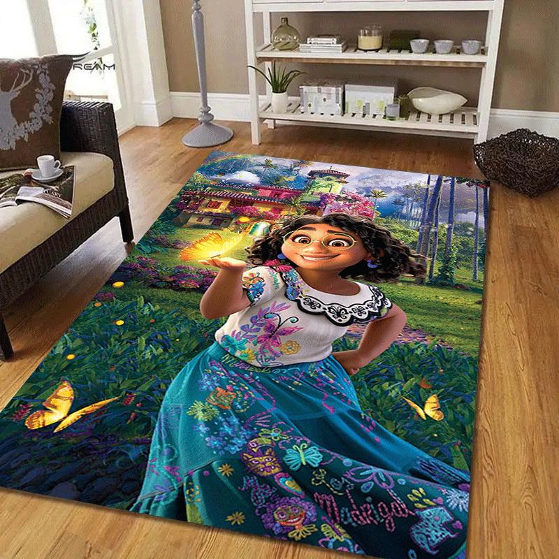 1pc Encanto Pattern Area Rug Soft Flannel Floor Mat for Living Room,Office,Bedroom and Carpet,Sofa Coffee Table Floor Mat