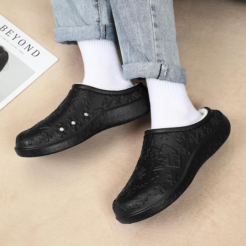 New Winter Unisex Home Cotton Shoes Warm Plush Slippers Couple's Indoor Anti-slip House Slides Men And Women Soft EVA Shoes