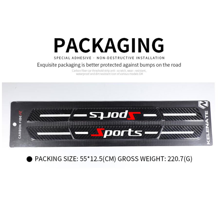 4x Universal Car Door Scuff Sill Cover Panel Step Protector Trim Carbon Fiber