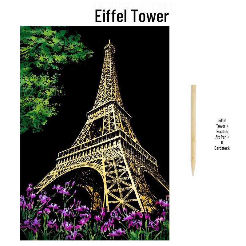 City Night View Scratch Art – DIY Kreatives Handgemachtes Malen Geschenk für Beste Freundin