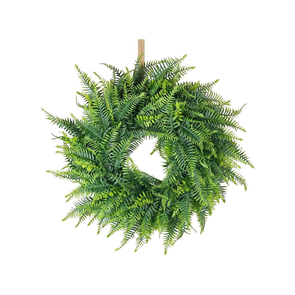 Artificial Fern Wreath for Front Door Indoor Outdoor Decorative Faux Greenery Wreath for Home Office Wall Hanging Decor 18 Inch Diameter